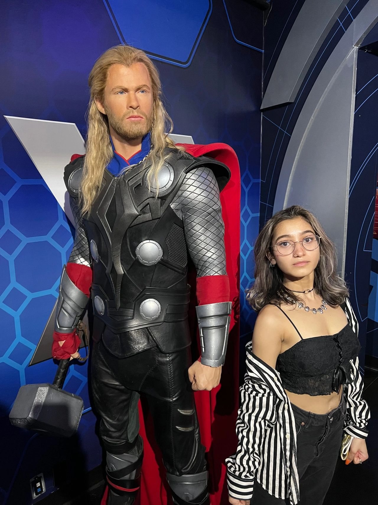 Meera with my favorite superhero